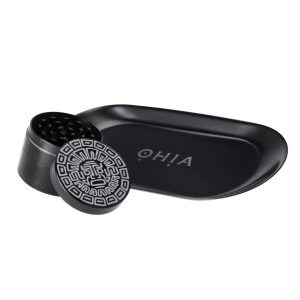 OHIA Alu Grinder Schwarz Maya Edition 4tlg. mit Rolling Tray
