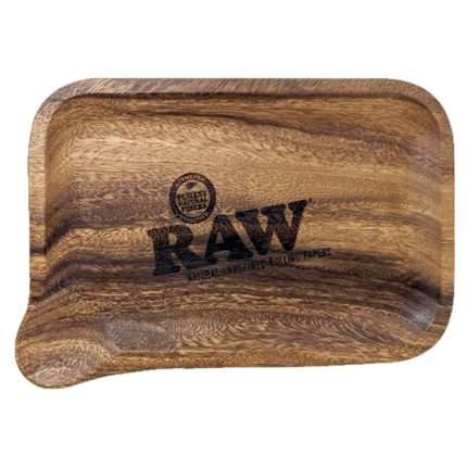 RAW Rolling Tray M Wooden with Pour-out 175 x 275mm
