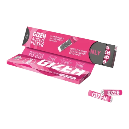 GIZEH PINK Papers KSS + Aktivkohle Filter