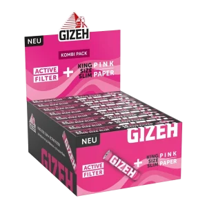 GIZEH PINK Papers KSS + Aktivkohle Filter Box