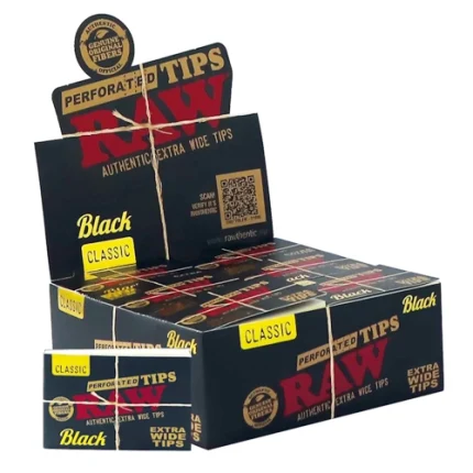 RAW Black Extra Wide Perforated Tips Box