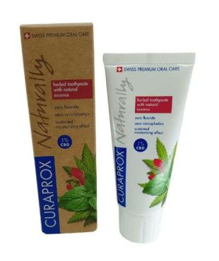 Curaprox Naturally Zahnpasta mit 1% CBD Rot