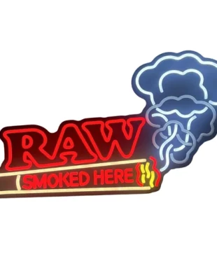 RAW LED Sign RAW Smoked Here