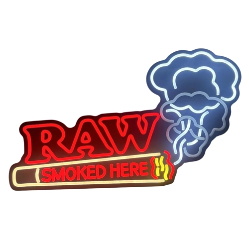 RAW LED Sign RAW Smoked Here