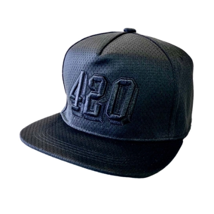 420 - 3D Embroidery Cap - Black on Black