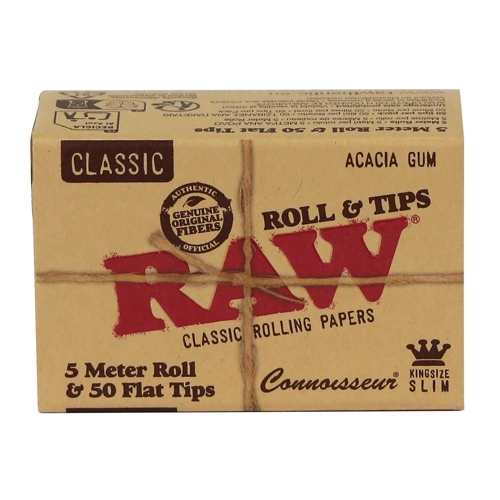 Raw Connoisseur Rolls 5m + 50 Perforated Tips