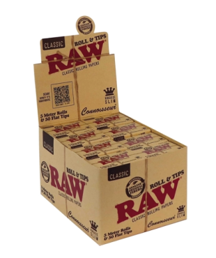 Raw Connoisseur Rolls 5m + 50 Perforated Tips