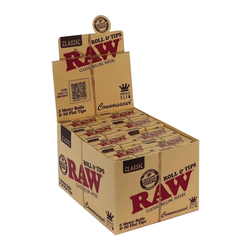 Raw Connoisseur Rolls 5m + 50 Perforated Tips