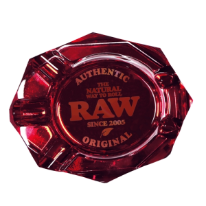 RAW Ruby Red Glass Ashtray