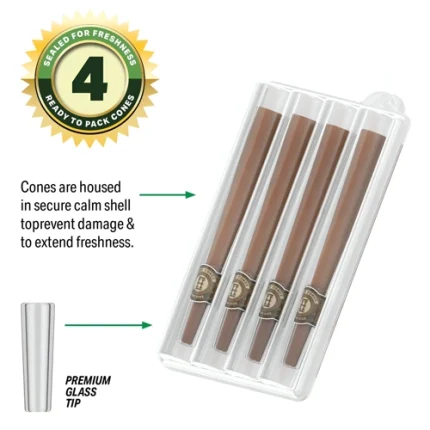 Hemper Hemp Cones Honey + Glass Tips Mini (4 Stück)
