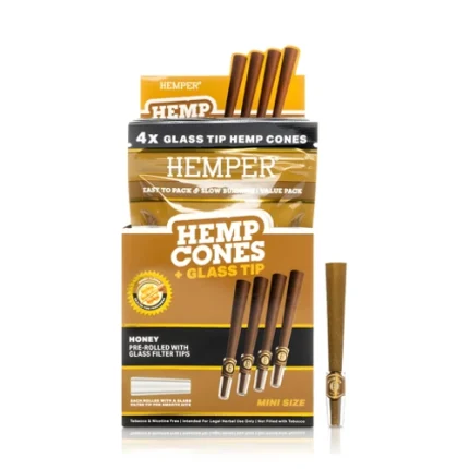 Hemper Hemp Cones Honey + Glass Tips Mini (4 Stück)