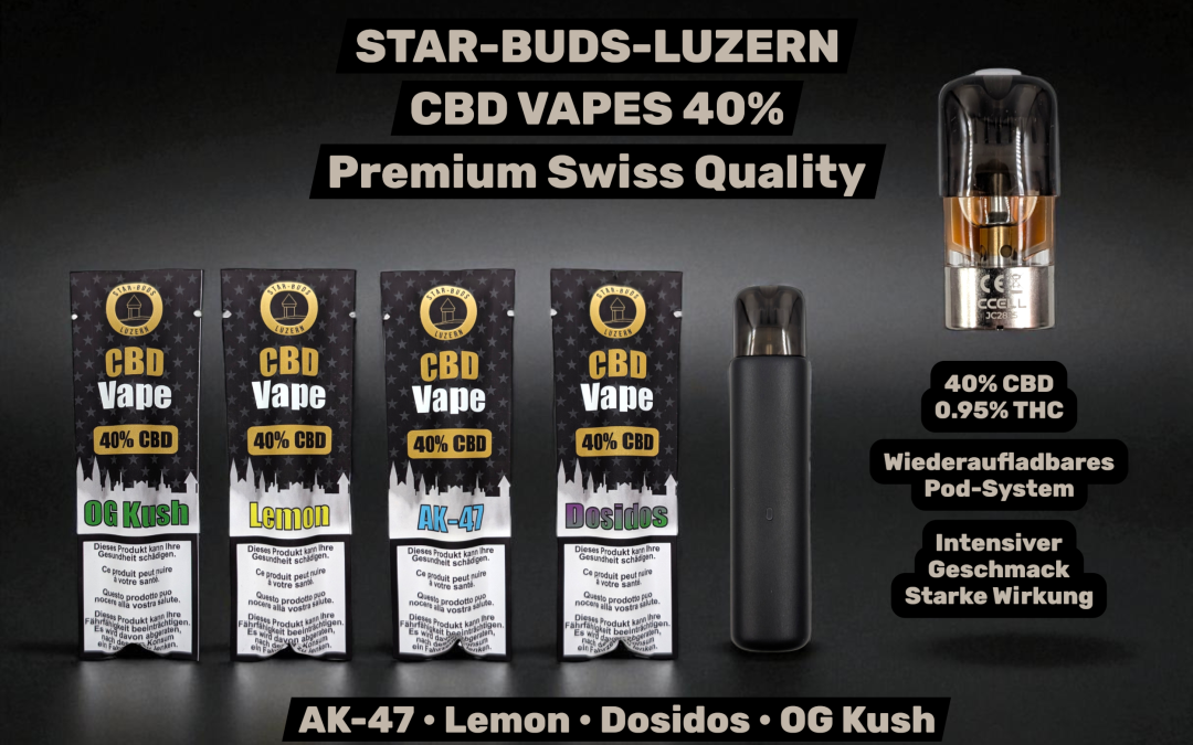 CBD Pod System Schweiz: 40% Vape ohne PG & VG | Star-Buds-Luzern