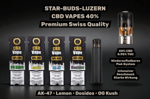 CBD Pod System Schweiz: 40% Vape ohne PG & VG | Star-Buds-Luzern