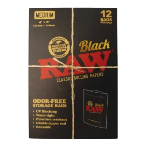 Raw Odorfree Storage Bags M Black 12pcs