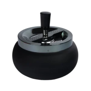 Drehaschenbecher Metall 13cm – Schwarz 🖤🚬